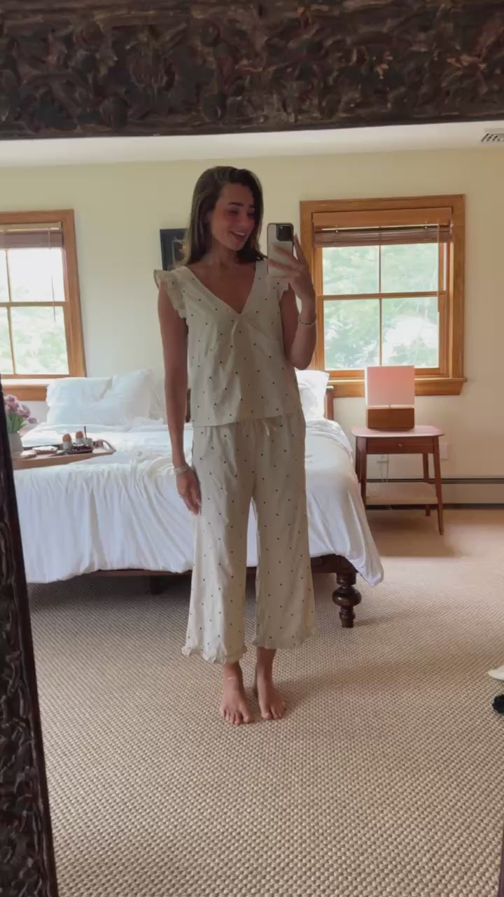 Ruffle Sleeve Boxy Top